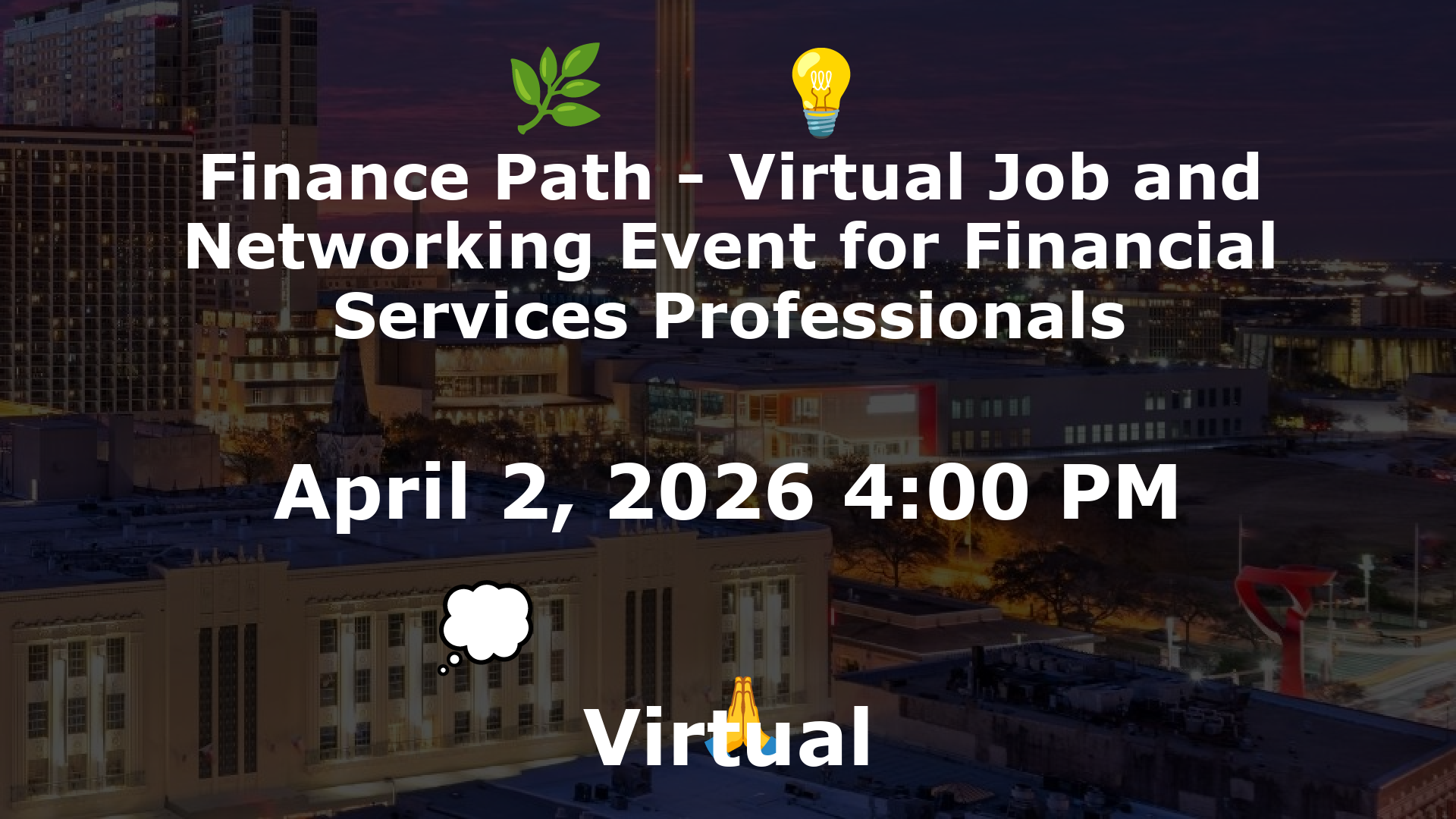 Finance Path - Virtual Job and Networking Event for Financial Services Professionals event image